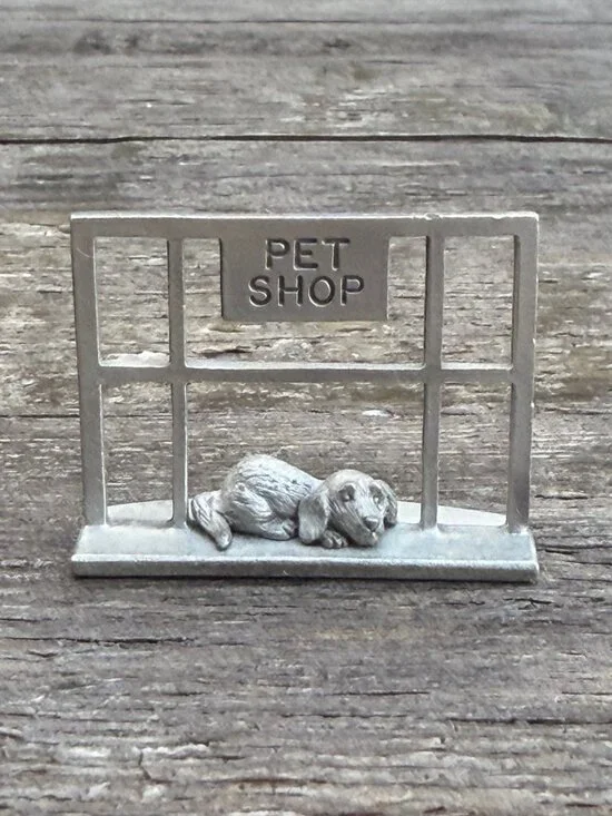 Pewter Spoontiques Pet Shop Dachshund Puppy Dog PP425