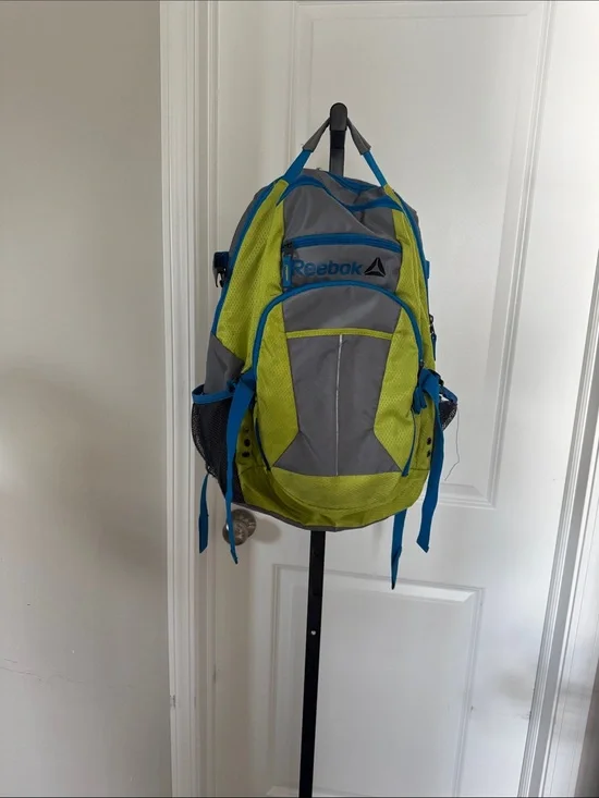 Reebok Men’s Gray, Lime Green & Blue Backpack