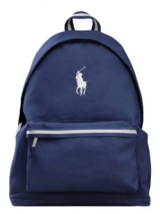 Polo Ralph Lauren Backpack Navy Blue Logo Zip Pocket NWT