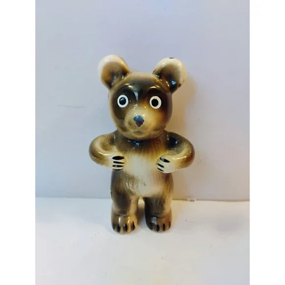 Vintage Ceramic Teddy Bear Toothbrush Holder Figurine Allard Made In Japan