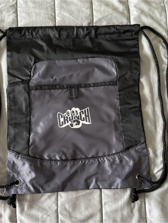 Gray & Black Drawstring Gym Bag