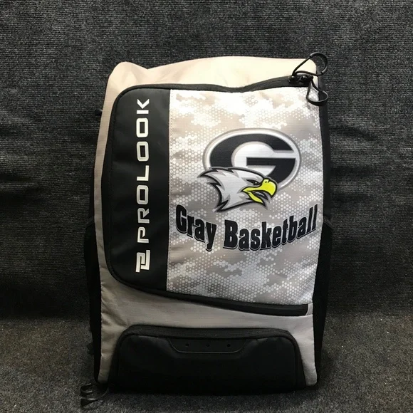 PROLOOK Sports Gray Collegiate Basketball Team‎ Bag Black Camouflage Backpack