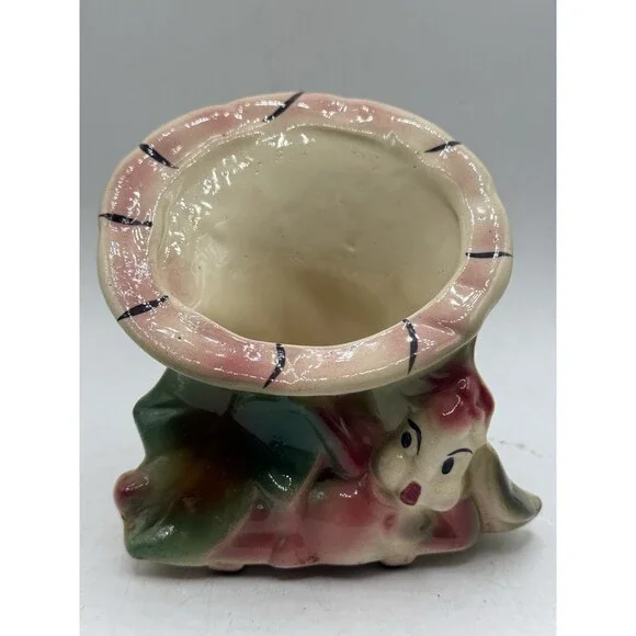 Vintage Mid Century Flower Fairy Planter : Pixie Succulent Planter