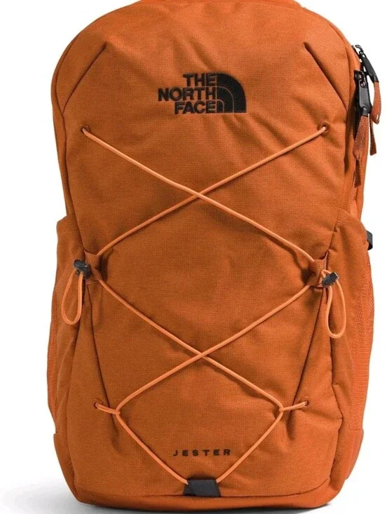 The North Face Jester Backpack- Iron Bronze Dark Heather/Papaya