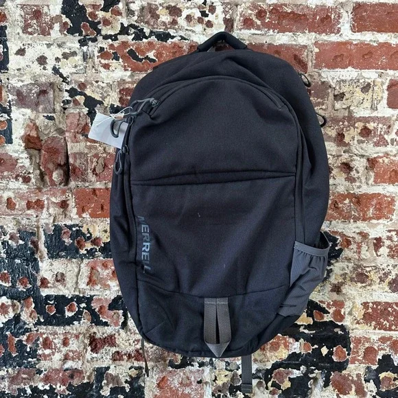 Merrell Black Hiking Backpack Laptop Travel Bag Sternum Strap Multi Pocket