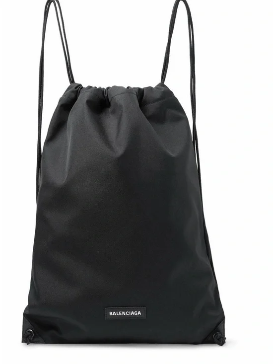 Balenciaga Black Drawstring Pouch Backpack