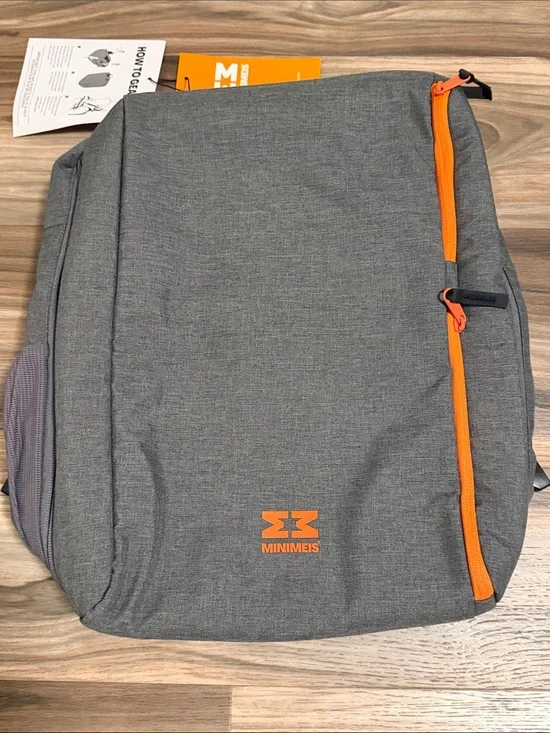 MiniMeis G4 Baby Backpack Gray Orange Size Adjustable Buckle Closure Hiking