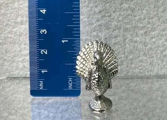 Vintage Pewter Turkey Figurine Mini 1