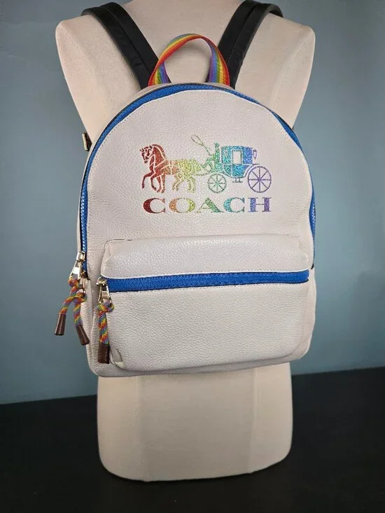 Coach Rainbow Pride Leather Backpack