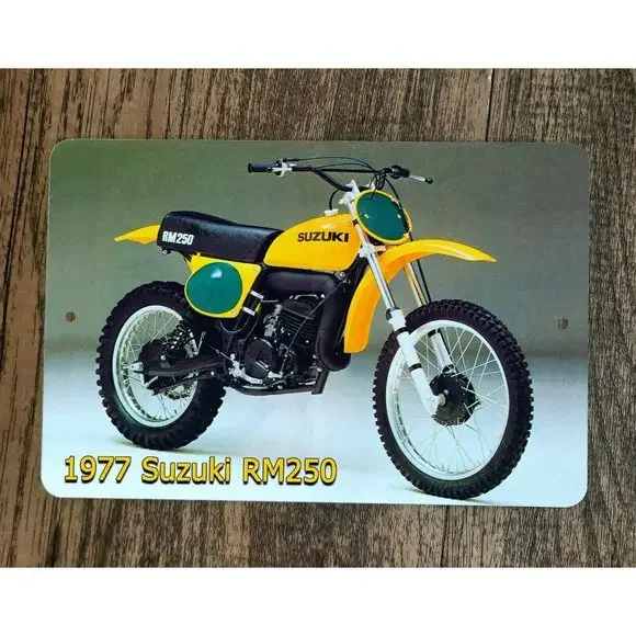 1977 Suzuki RM250 8x12 Metal Wall Sign Motocross Dirt‎ Bike Motorcycle