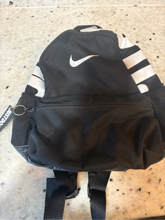 Nike Black and White Mini Backpack with Swoosh Accent