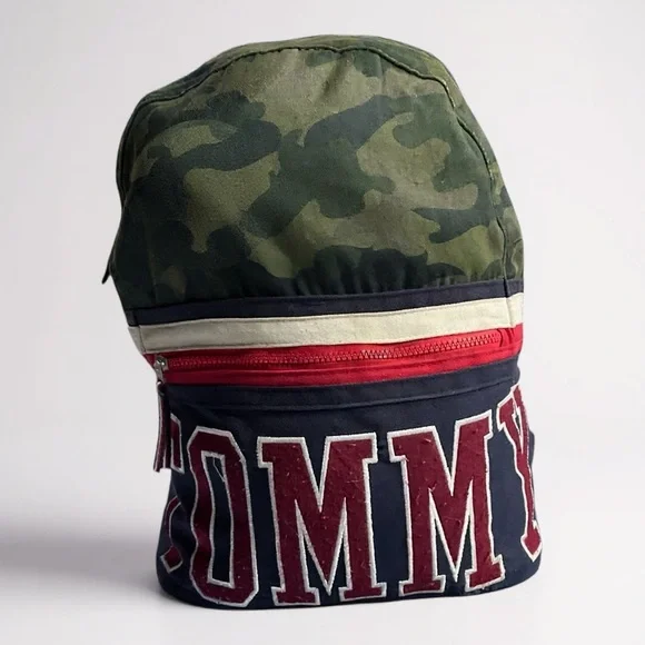 🪖 Tommy Hilfiger Camo Backpack w/‎ OG TOMMY Spellout 🔥 Y2K Vibes
