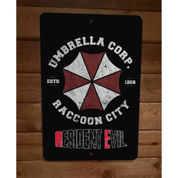 Umbrella Corporation‎ Raccoon City 8x12 Metal Wall Sign Video Game Resident Evil
