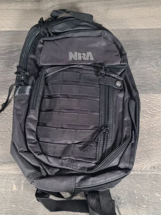 NRA Black Nylon Tactical Backpack/Go Bag Multiple Pockets