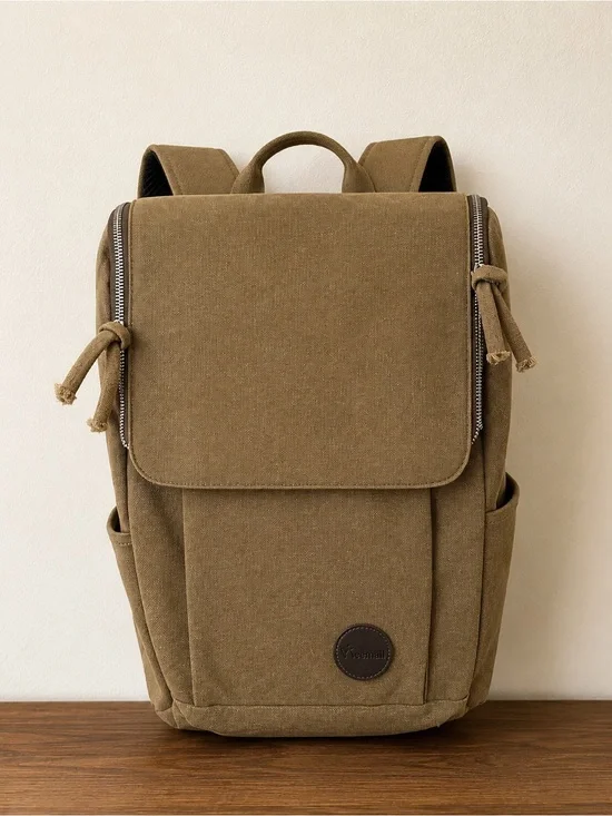 Olive Green Canvas Men's Backpack