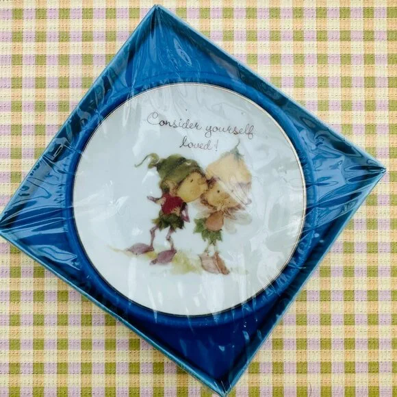 Vintage American Greetings Gnome Mini Plate Consider Yourself Loved NIB Woodland