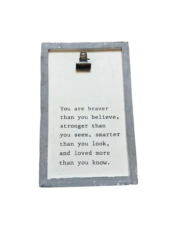Mud Pie Inspirational Quote Wooden Sign 11 in x 7in x1in-USed