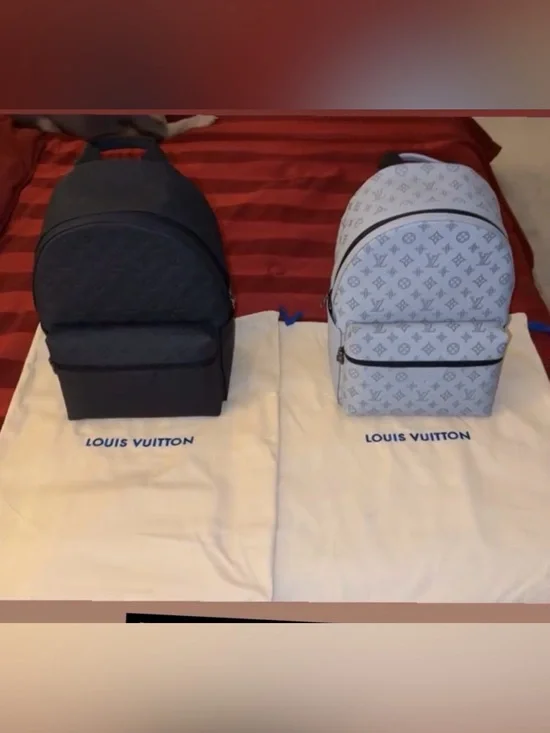 Louis Vuitton Monogram Backpack Duo - Black and Light Gray