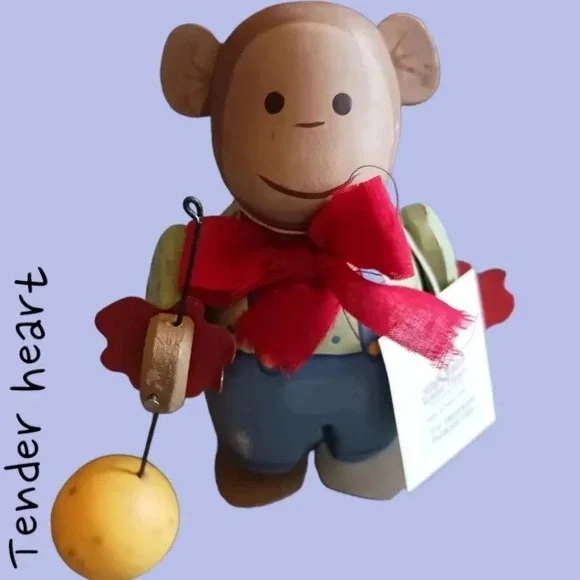 Tender heart toy monkey yellow,blue and red color