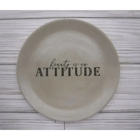 Trinket / Jewelry Dish Tan w/ Saying