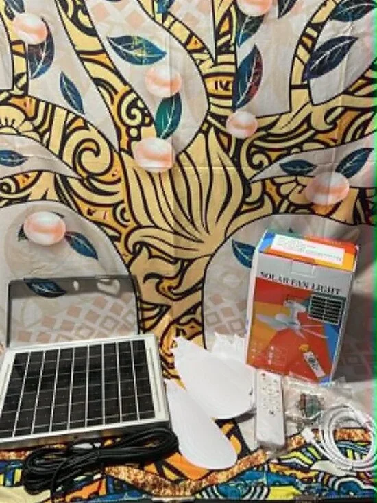 Solar Fan Light Kit w/ Remote & Solar Panel – New Open Box