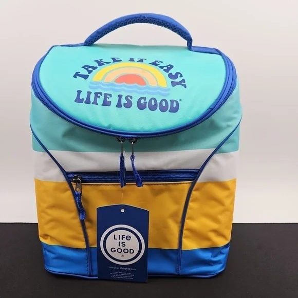 Life Is Good Insulated Cooler Backpack Brand New Multi Color 