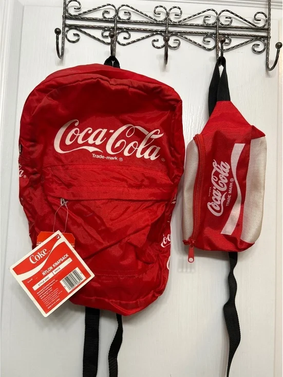 Coca-Cola Red Backpack and Matching Waist Pack Set