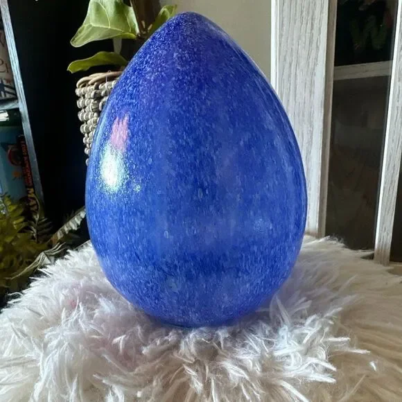 Blue Glass eater Egg 9”