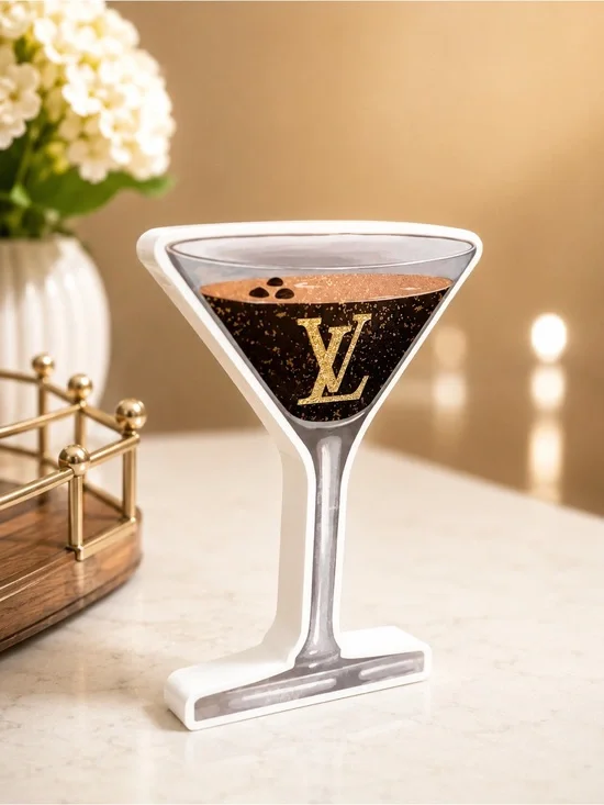Louis Vuitton 3D wooden martini glass HOME DECOR ACCENT NWT