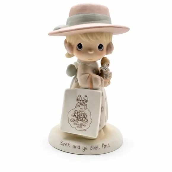 Precious Moments Figurine - Pink Hat & Cream Dress