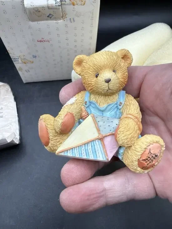 Vtg Enesco Cherished Teddies March Birthday Bear Friendship Is In The Air MIB 2
