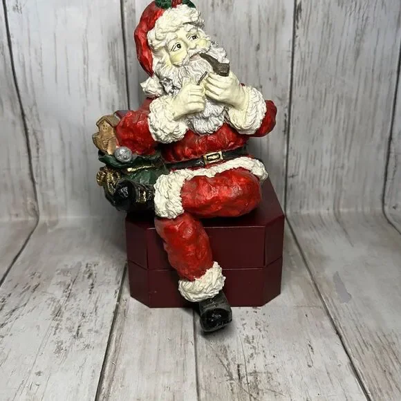 Vintage Santa Claus Leg Crossed‎ Shelf Sitter Figurine Christmas Holidays Winter