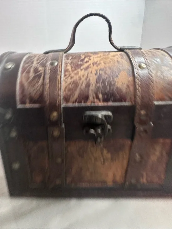 Vintage-Style Brown Leather Travel Trunk Bag - Classic Men's Carry