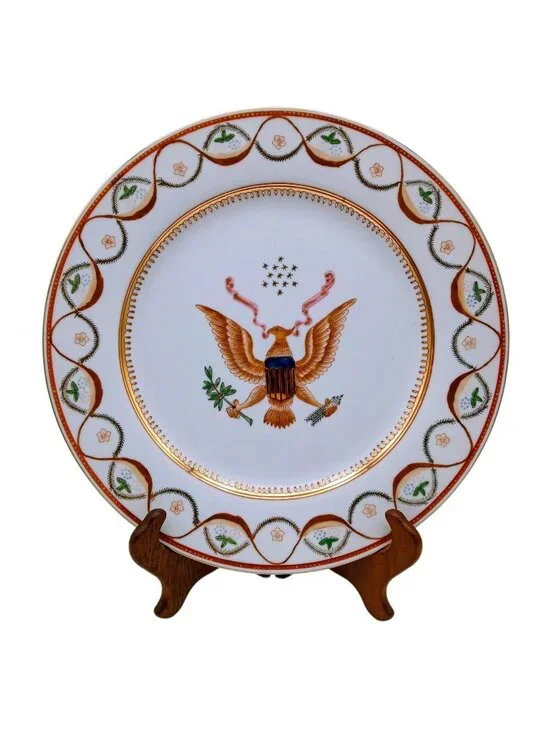 American Eagle Porcelain Plate Armorial Decor  Wall Plate