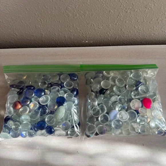Glass Gems Vase Filler‎ Craft Supplies Aquarium Decor Blue Clear Red Accent