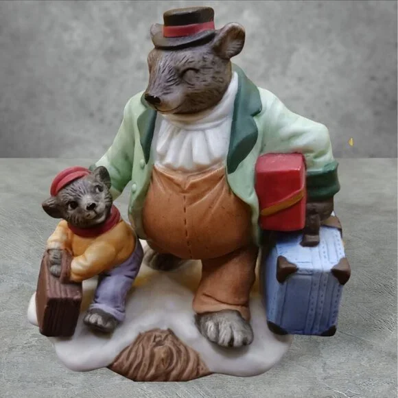 Fitz & Floyd vtg christmas hamlet mr.grizzly Multicolor