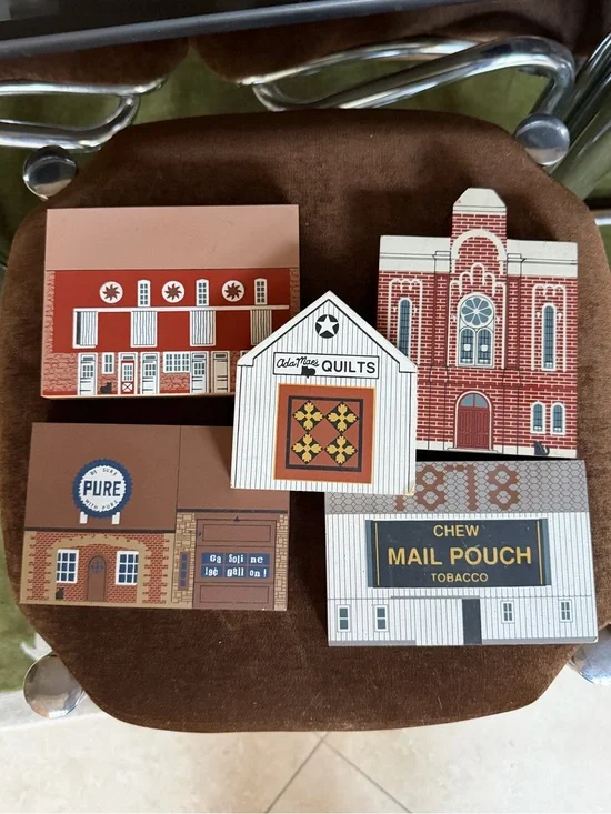 Vintage 1992 1993 The Cat’s Meow Village - Lot of 5 wooden buildings