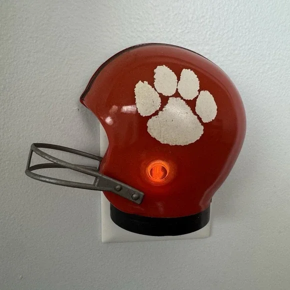 Vintage Clemson‎ Tigers Football Helmet Night Light Wall Plugin 50s-60s Working