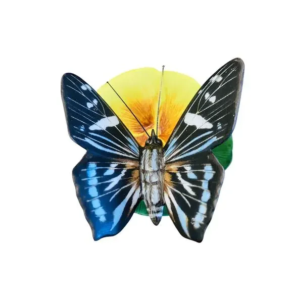 Vintage 1985 Franklin Mint Mangrove Skipper Butterfly Water Poppy Porcelain