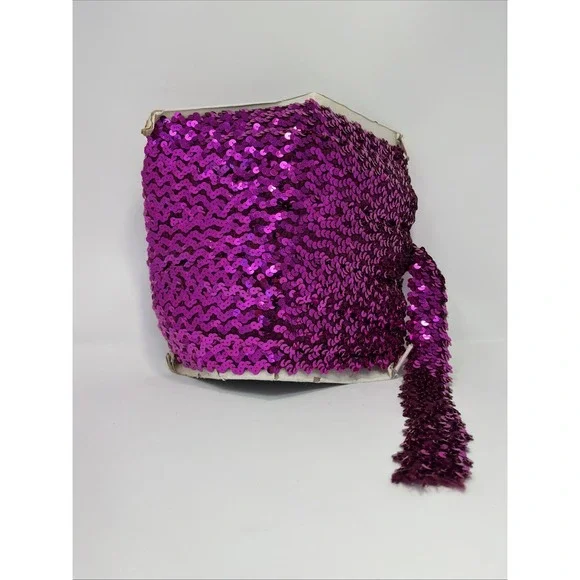 STRETCH SEQUIN TRIM‎ FUCHSIA Approximately 40 YARDS LENGTH WIDTH 1.5 INCH Shinny