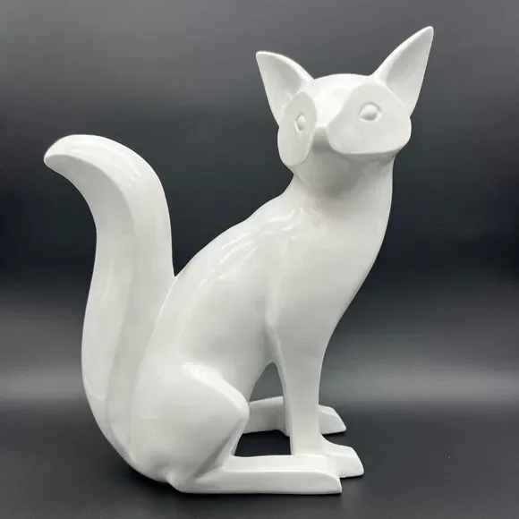 Chic White Minimalist Cat Decor
