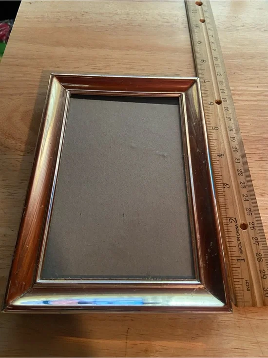 PHOTO FRAME Silver-Tone Glossy Free-Standing for 5