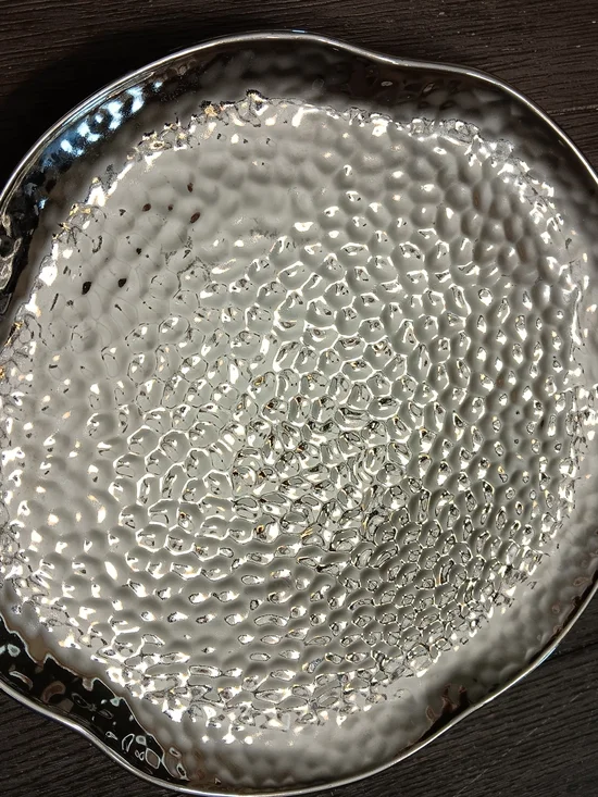 Hammered Metallic Decorative Bowl - Silver