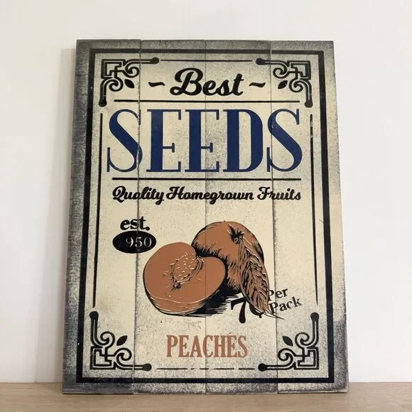 Best Seeds Fruit Peaches Wood Pallet Kitchen Sign Farmhouse Decor
