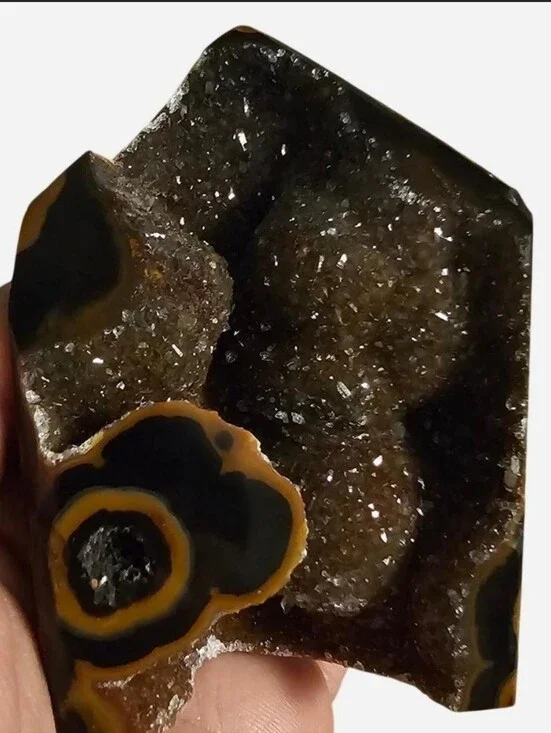 RARE Maligano Agate AAA Grade Druzy Tower Botryoidal Glitter Chalcedony Crystal