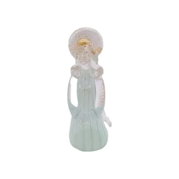 VTG Murano Latticino Glass Angel Figurine Italy Hand Blown 5.25