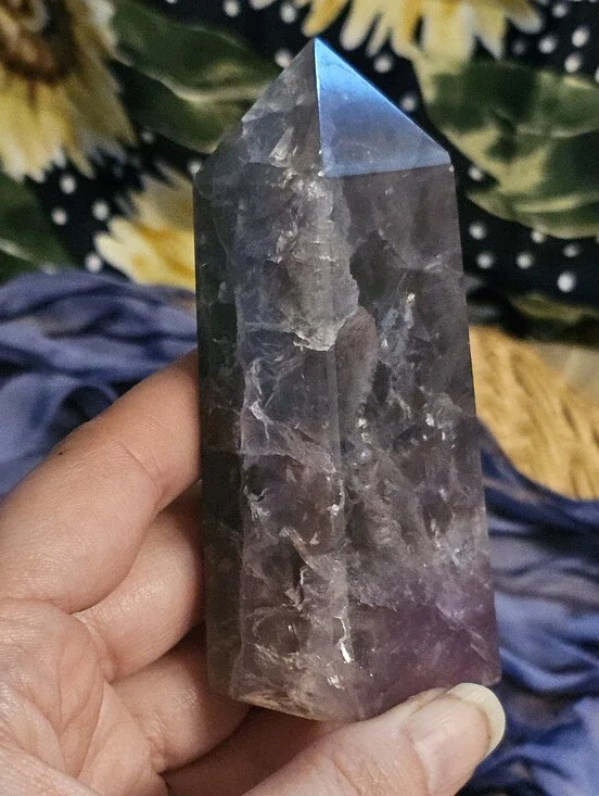 AAA Feathered Rainbow Flourite Crystal Tower Stunning Flashy Inclusions Decor