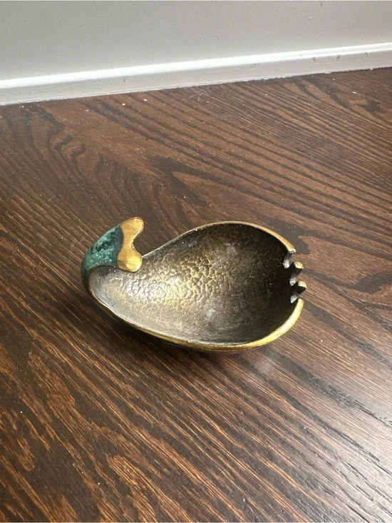 Vintage Pal Bell Bronze Whale Heavy Ashtray