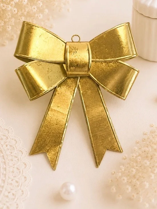 Large Gold Metal Bow Wall Decor-NWOT