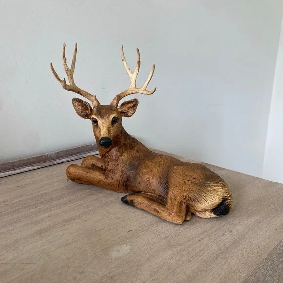 Homco Deer Buck Stag Laying Down Figurine